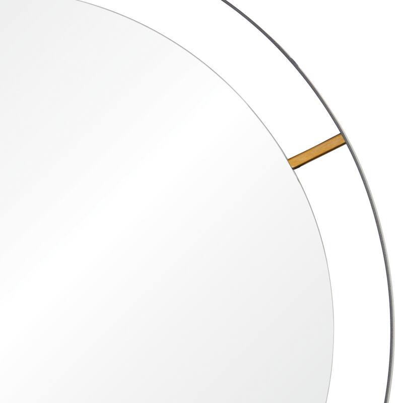 Framed 30-inch Round Matte Black Wall Mirror