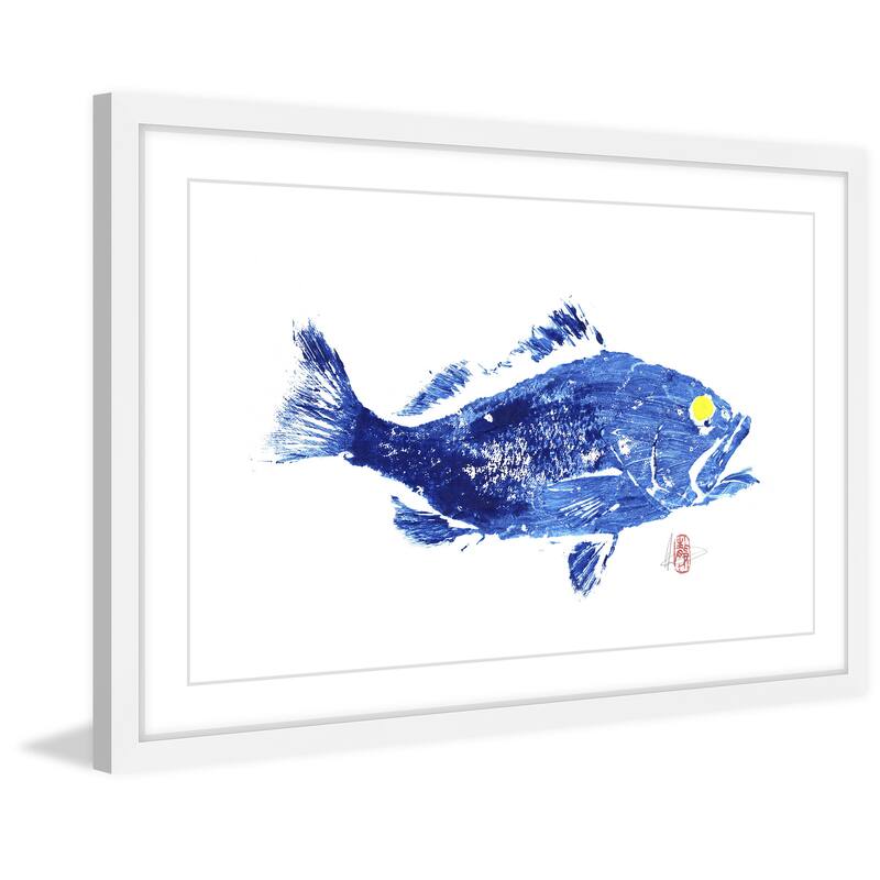 'Grouper in Blue' Framed Painting Print