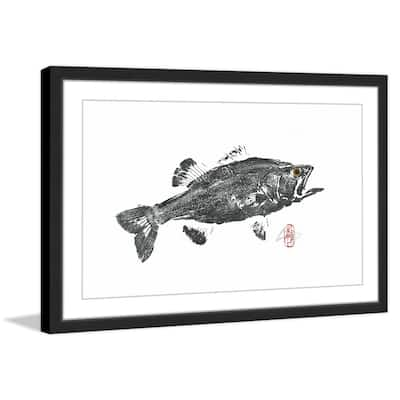 'Large Mouth Bass' Framed Painting Print