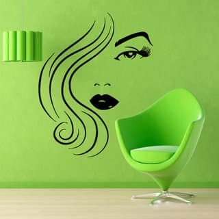 Shop Girl Model Beauty Salon Wall Decor Home Decor Vinyl Art Wall Decor Make Up Decals Cosmetics Sticker Decal Size 22x26 Color Black Overstock 14534979