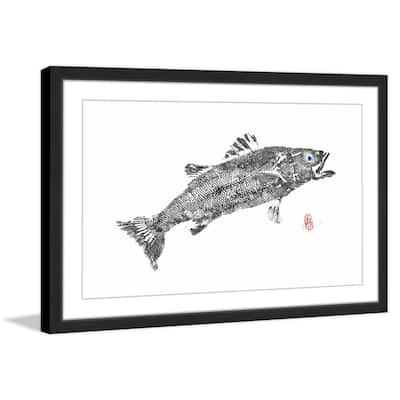 'Sea Bass Solitaire' Framed Painting Print