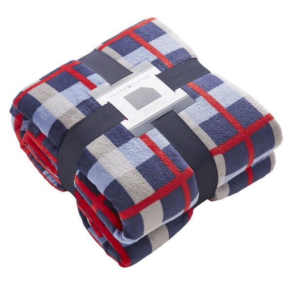 Tommy Hilfiger Multicolored Plush Printed Throw Free Shipping Tommy Hilfiger Multicolored Plush Printed Throw