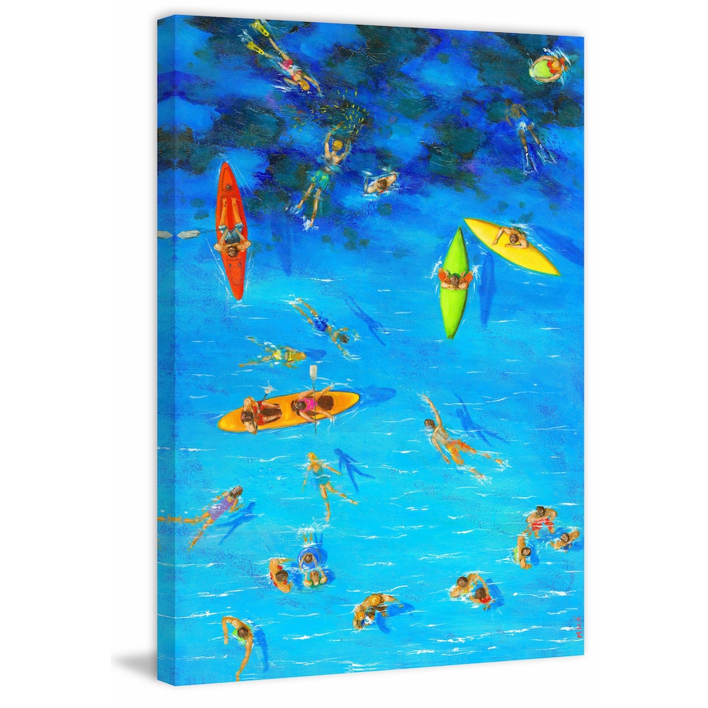 'Fun in the Sea' Painting Print on Wrapped Canvas - Multi-Color
