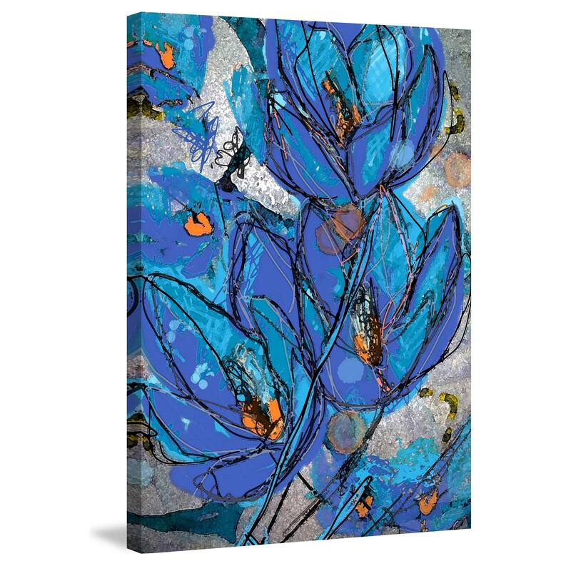 'Sketch Cyanine Blue' Painting Print on Wrapped Canvas - Multi-Color