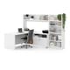 preview thumbnail 10 of 8, Pro-Linea L-Desk with Bookcase White