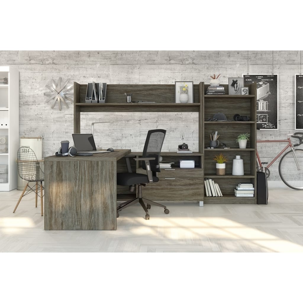 Pro-Linea L-Desk with Bookcase