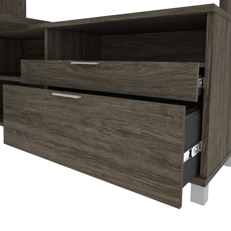 Pro-Linea L-Desk with Open hutch