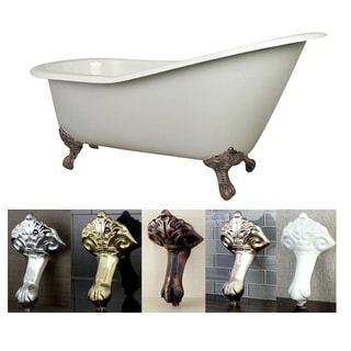 Vintage Slipper 61-inch Cast-iron Clawfoot Tub with 7-inch ... Vintage Slipper 61-inch Cast-iron Clawfoot Tub with 7-inch ...