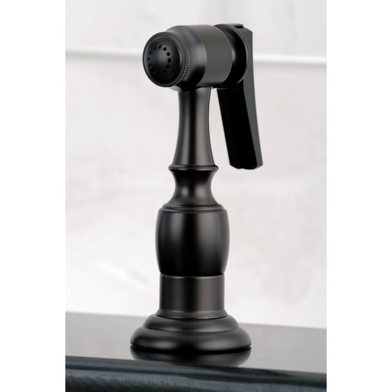 Kingston Brass Victorian Porcelain-Handle Kitchen Faucet w/ Side Sprayer