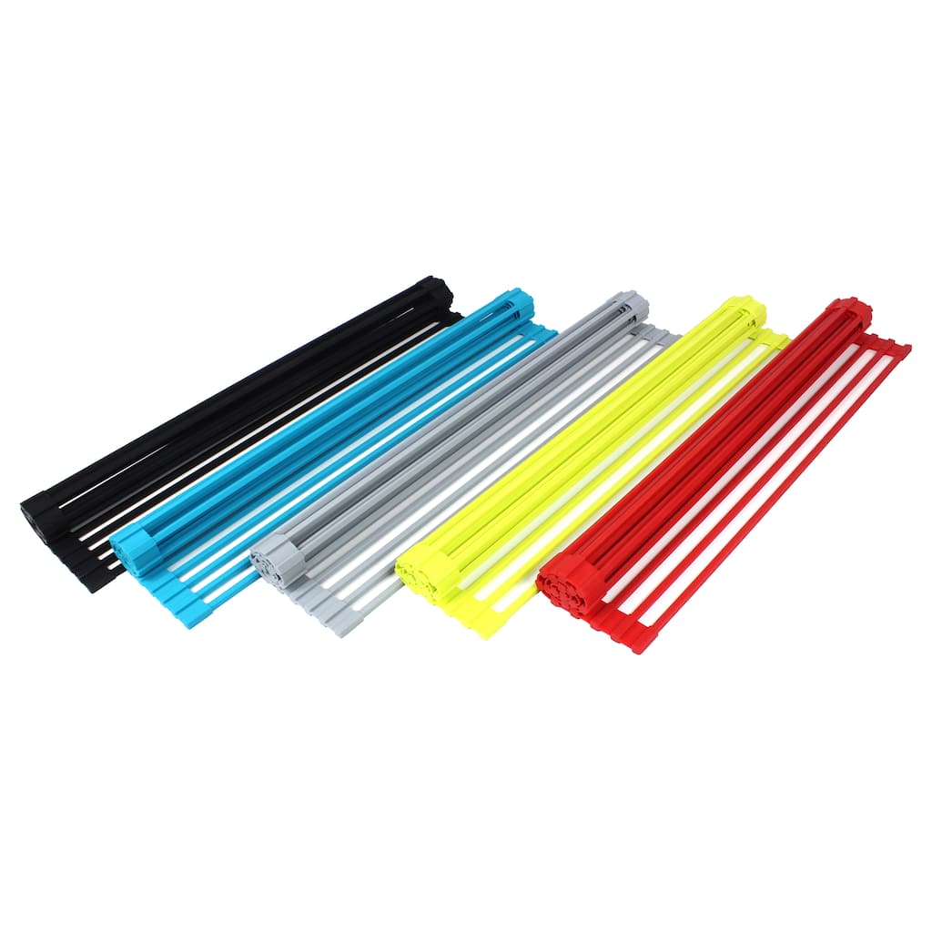 20-3/8 Inch Silicone Multipurpose Roll-up Dish Rack For Stainless Steel Kitchen / Island / Bar Sinks