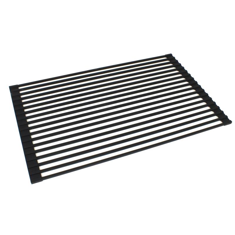 20-3/8 Inch Silicone Multipurpose Roll-up Dish Rack For Stainless Steel Kitchen / Island / Bar Sinks