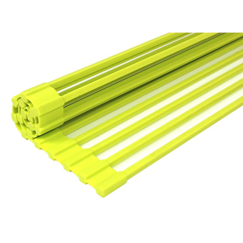 20-3/8 Inch Silicone Multipurpose Roll-up Dish Rack For Stainless Steel Kitchen / Island / Bar Sinks