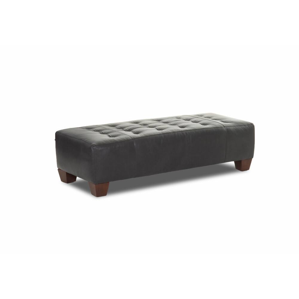 Klaussner Furniture Wayne Manor Leather Ottoman