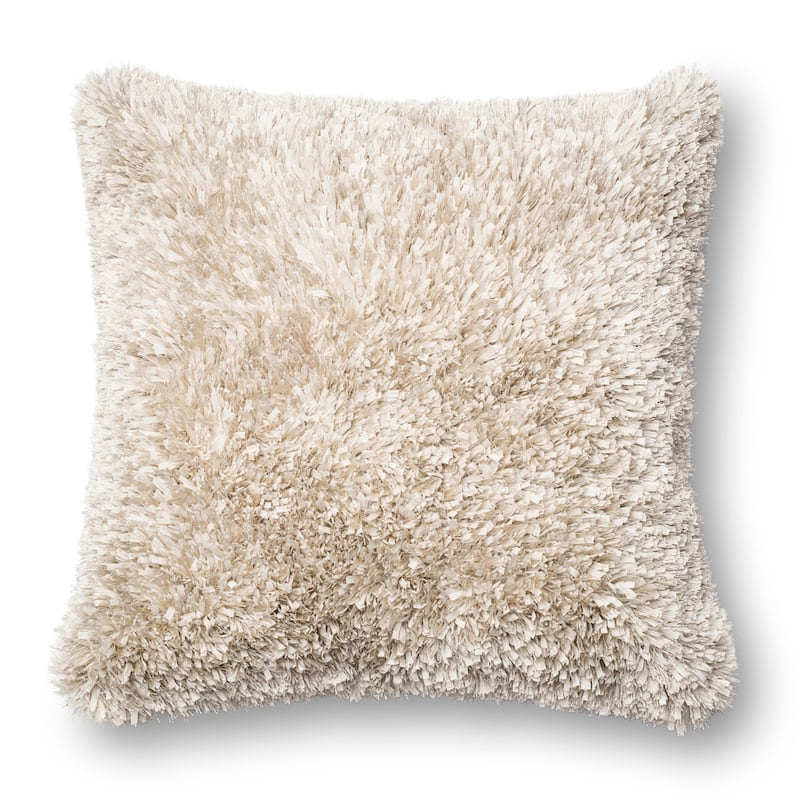Solid Ribbon Shag 22-in. Throw Pillow OR Cover Only