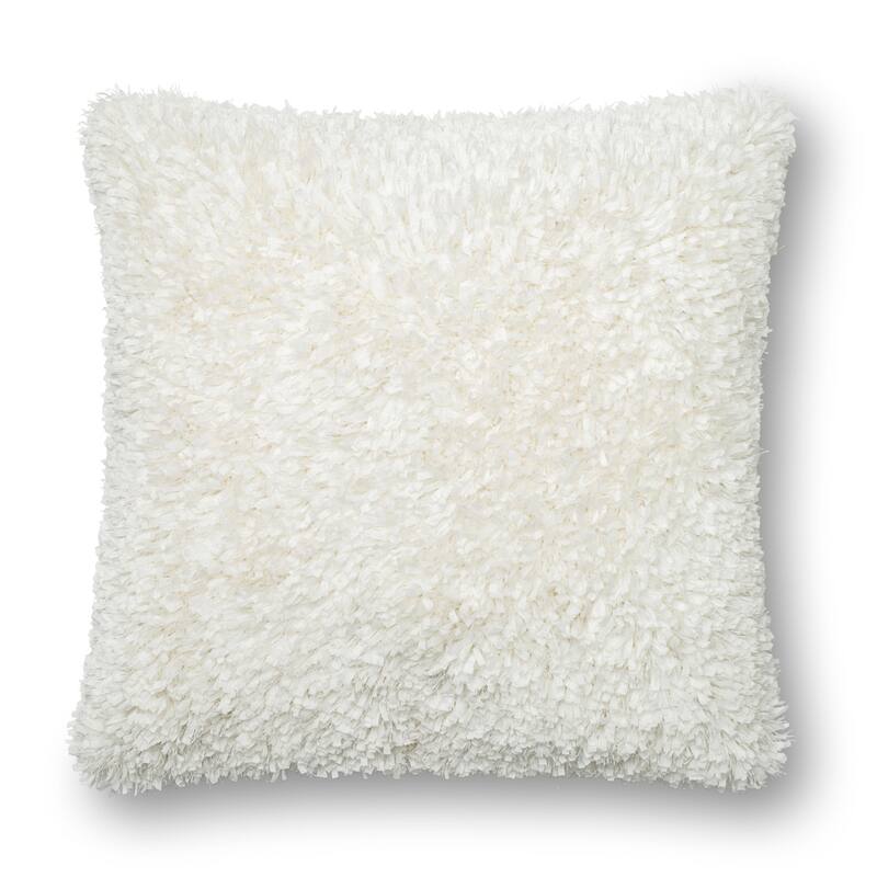 Solid Ribbon Shag 22-in. Throw Pillow OR Cover Only