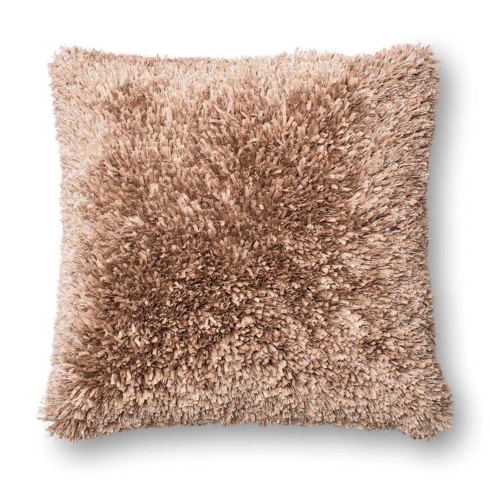 Solid Ribbon Shag 22-in. Throw Pillow OR Cover Only