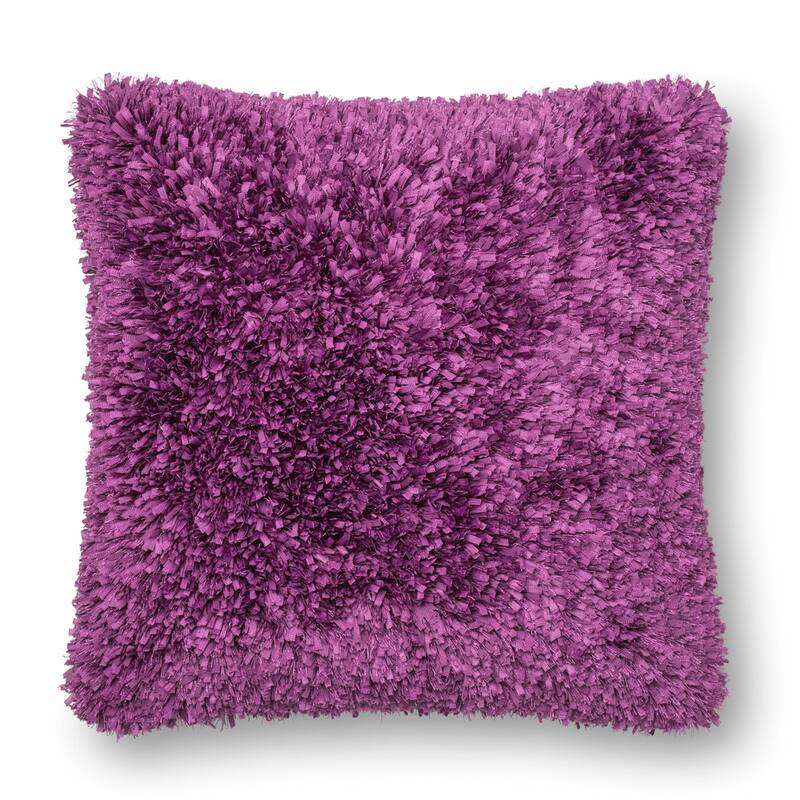 Solid Ribbon Shag 22-in. Throw Pillow OR Cover Only