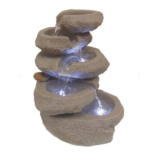 Q Max Decoration Feng Shui Rock Like 14 Inch High Waterfall Fountain With Led Light Overstock 14536553