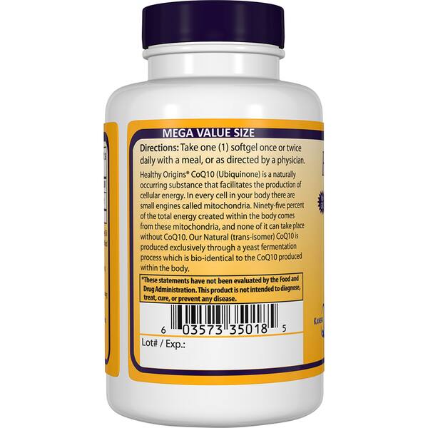 Shop Healthy Origins Coq10 100 Mg 300 Softgels Overstock