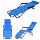 Portable Blue Steel Dual Purposes Extendable Folding Reclining Chair - Thumbnail 1