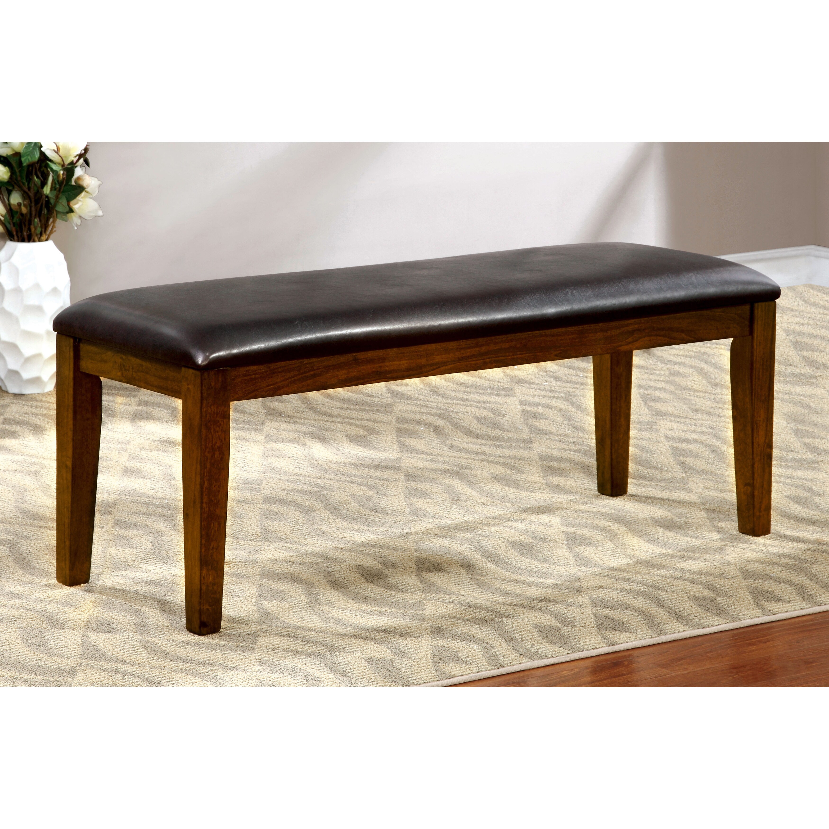 Shop Furniture Of America Rons Contemporary Cherry Padded Dining