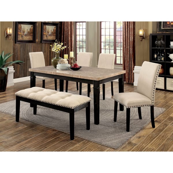 Carbon Loft Villamar Ivory Tufted Fabric Dining Bench Carbon Loft Villamar Ivory Tufted Fabric Dining Bench