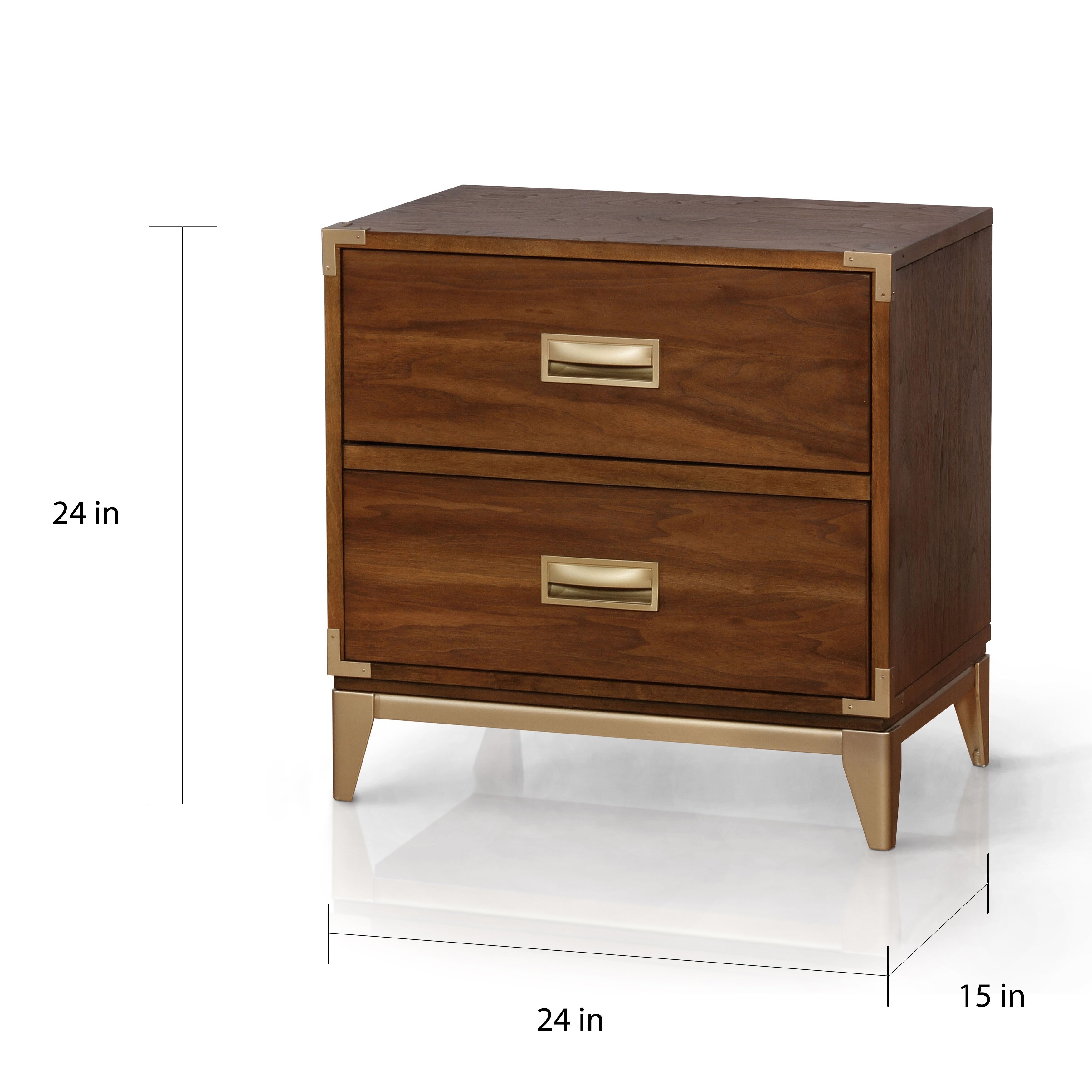 Shop Furniture Of America Tuff Transitional Oak 3 Drawer Nightstand Overstock 14539225