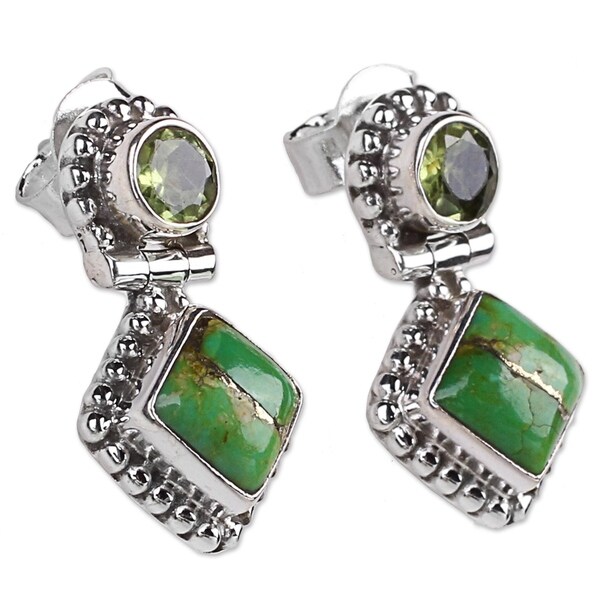 Handmade Peridot Drop Earrings Green Enigma India On Handmade Peridot Drop Earrings X27 Green