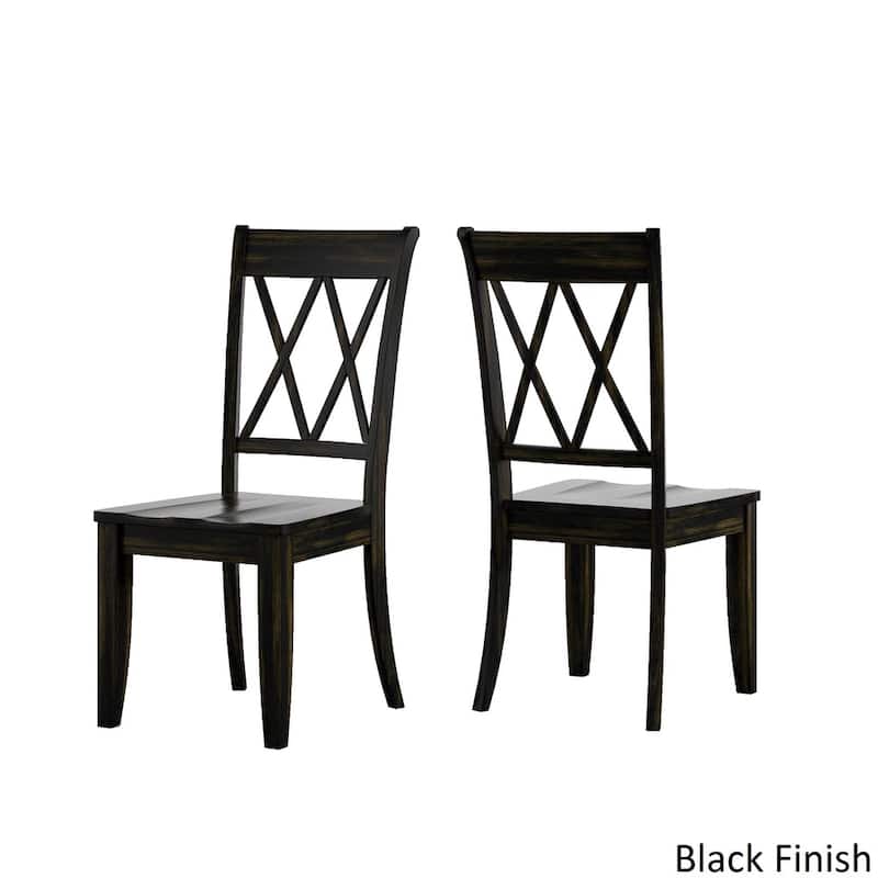 Eleanor Sage Green Round Solid Wood Top Double X Back 5-piece Dining Set by iNSPIRE Q Classic