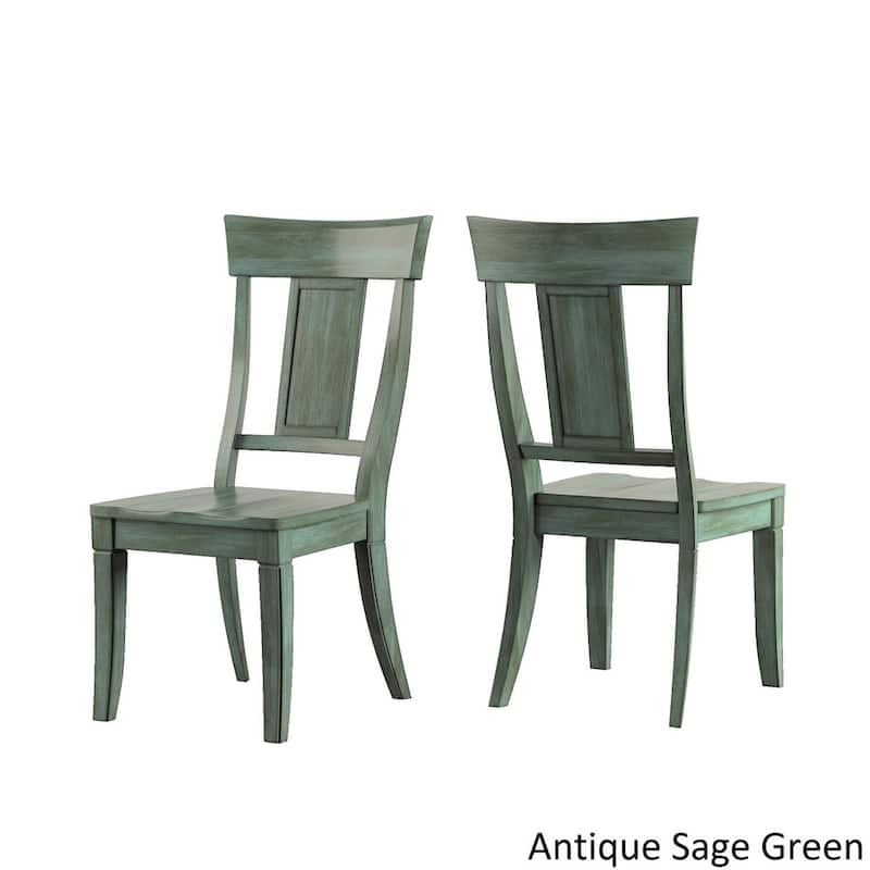 Eleanor Sage Green Round Solid Wood Top Panel Back 5-piece Dining Set by iNSPIRE Q Classic