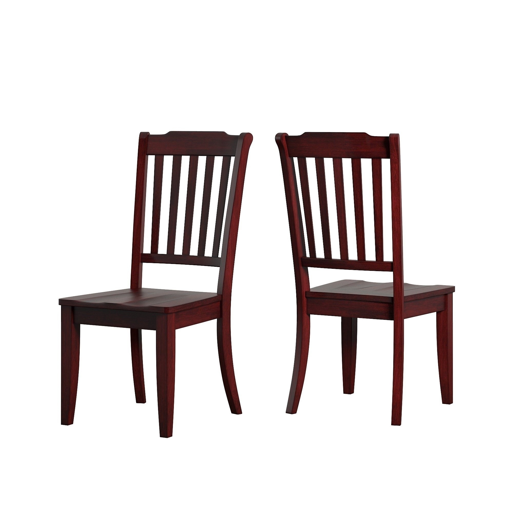 Eleanor Oak Round Solid Wood Top And Slat Back Chairs 5 Piece Dining Set By Inspire Q Classic Overstock 14542780 Berry Red Chairs Oak Table