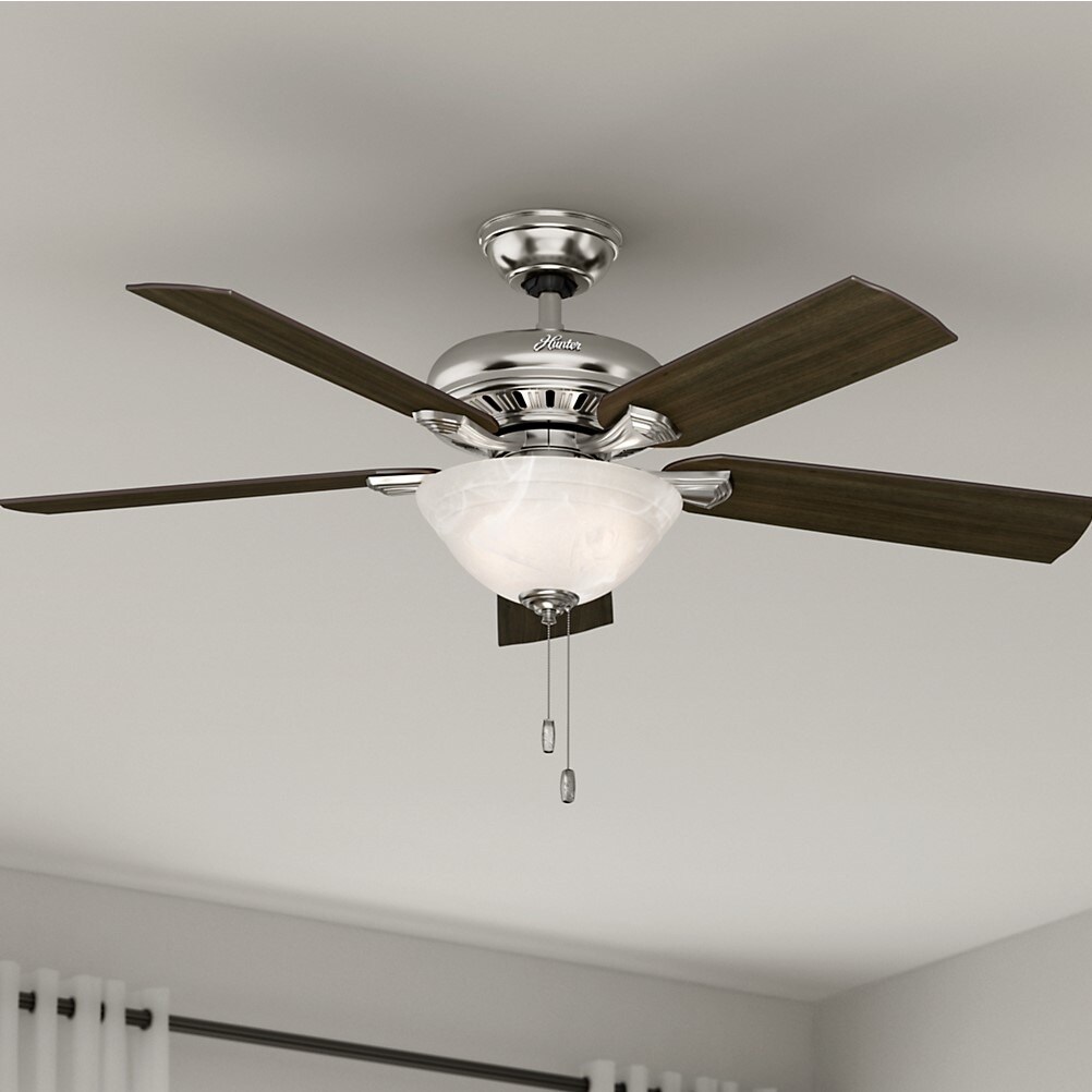 Shop Five Minute Fan Hunter Fletcher Brushed Nickel 52 Inch 5 Dark