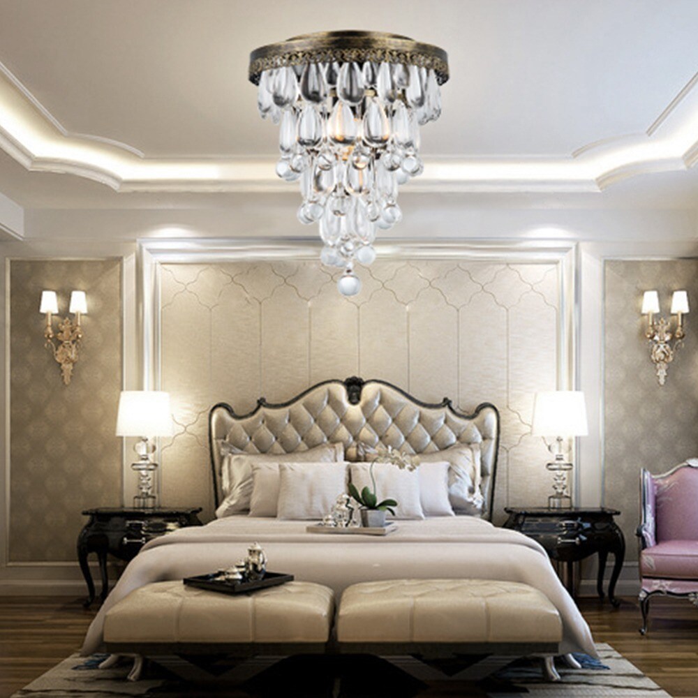 Forbase 1-light Crystal Ceiling Lamp Antique Bronze (1-light Crystal Ceiling Lamp Antique Bronze) - Chandeliers For Bedrooms by Overstock.com