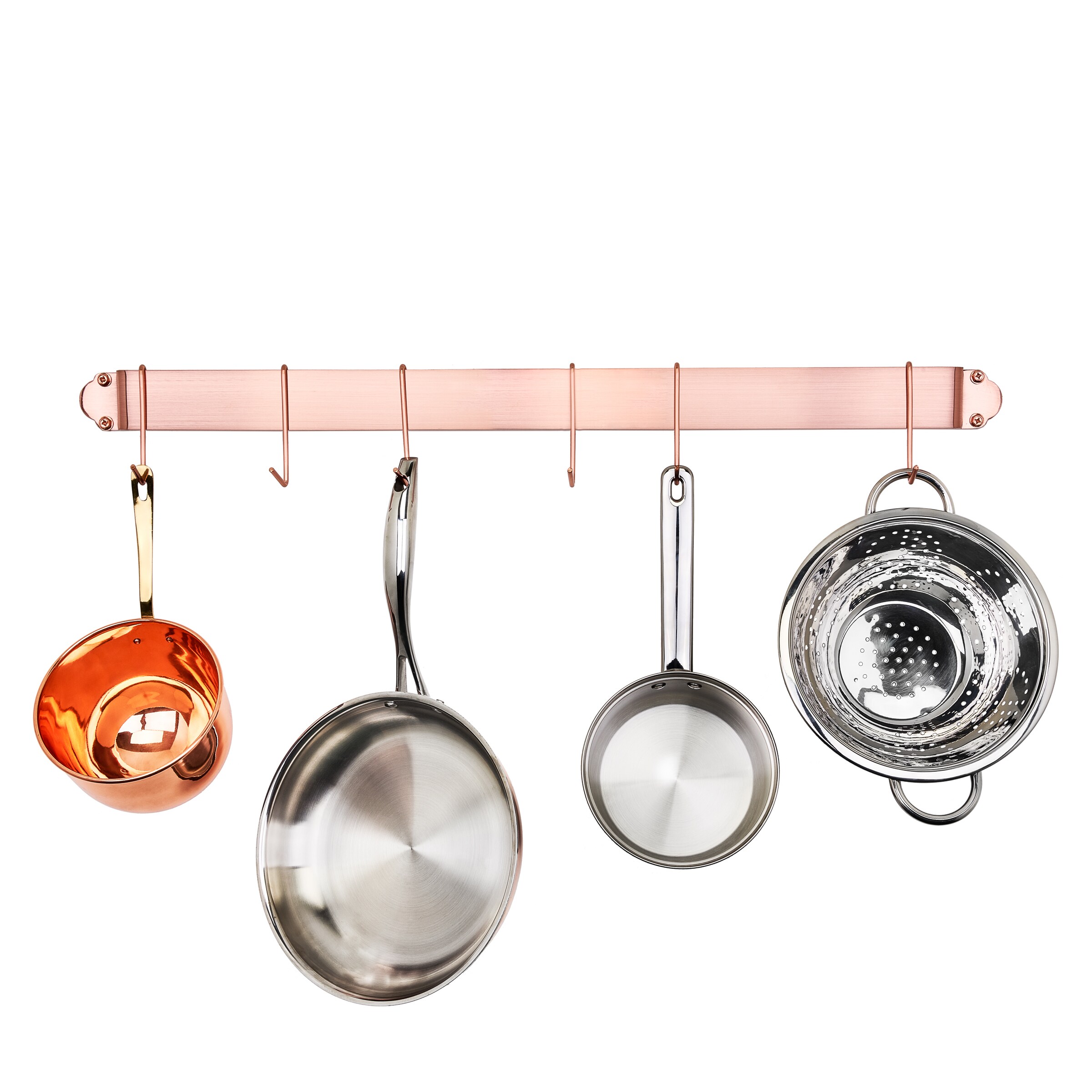 Kitchen Copper 34inch 6hook Pot Bar Rack Wall Hanging Storage Living