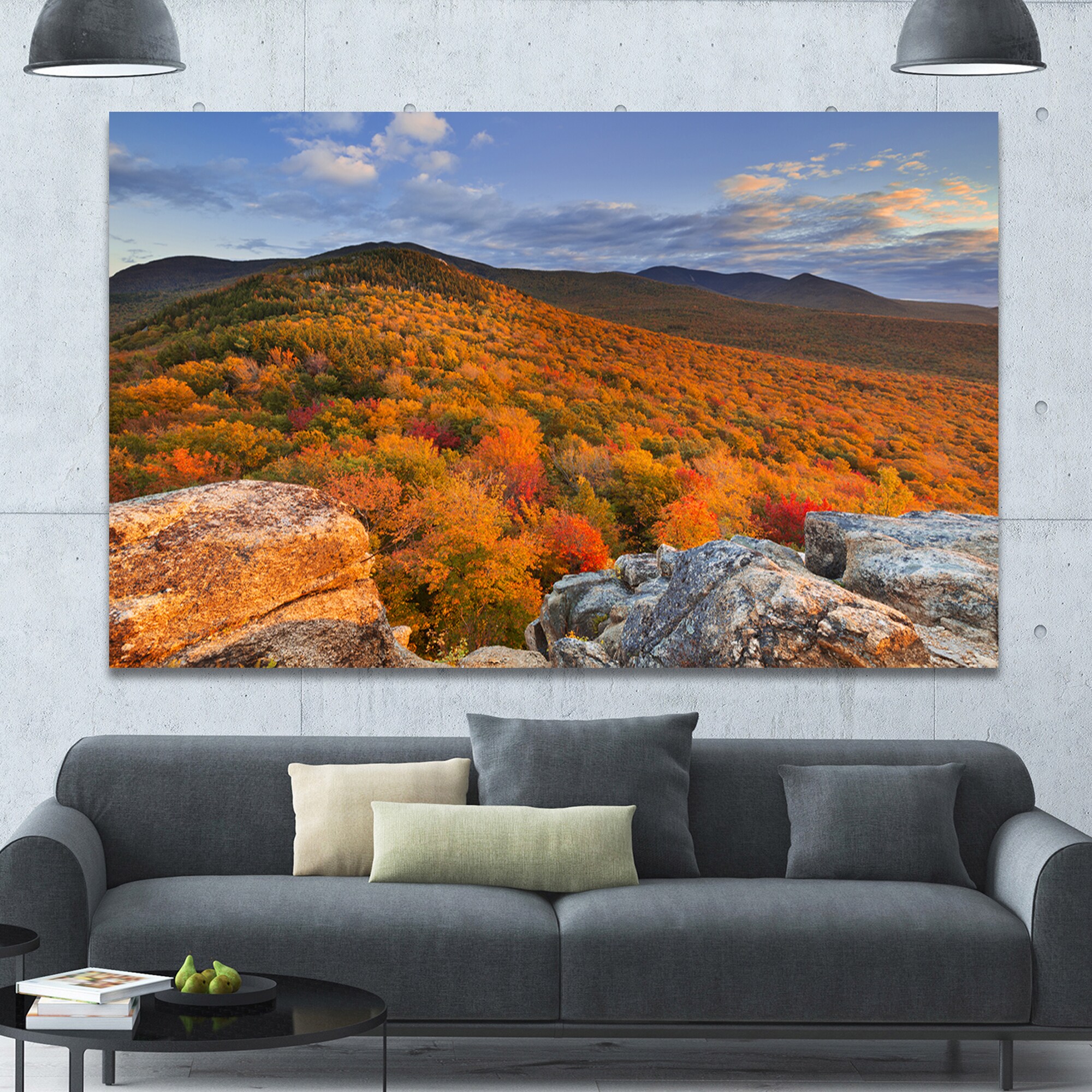 Designart Endless Forests In The Fall Foliage Landscape Wall Art On Canvas Multi Color Overstock 14543890