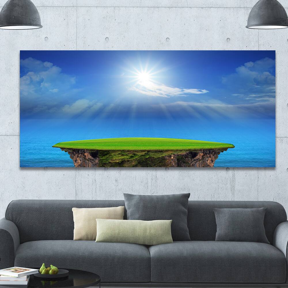 Designart "Blue Sky and Sun Shining" Landscape Wall Art on Canvas