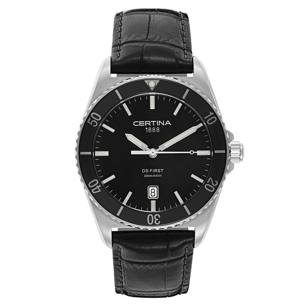 Certina Men's DS First C014-410-16-051-00 Black Strap with Black Dial