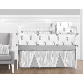 Sweet Jojo Designs Grey and White Stag Collection 9-piece Crib Bedding Set