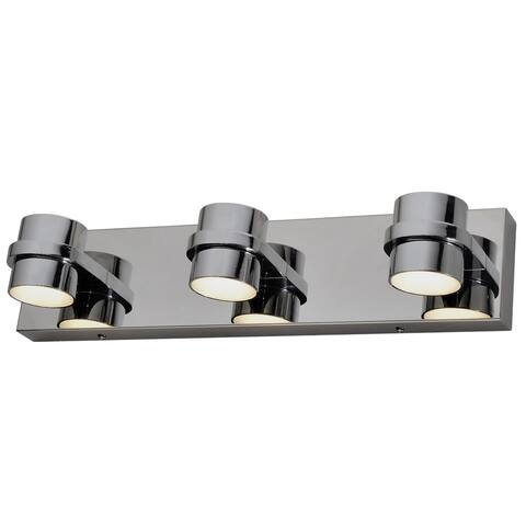 Twocan 3-Arm LED Polished Chrome Bath Fixture - Silver