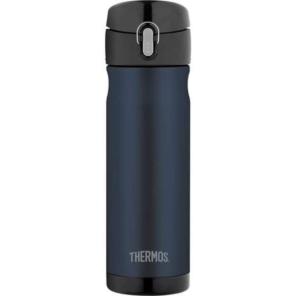 ThermoFlask 24 oz Insulated Stainless Steel Straw Tumbler, Midnight 