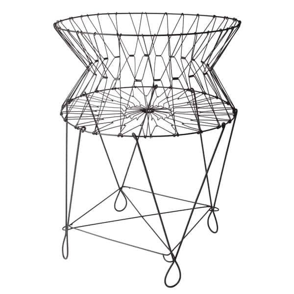 Shop Large Vintage Black Wire Laundry Basket Hamper Overstock