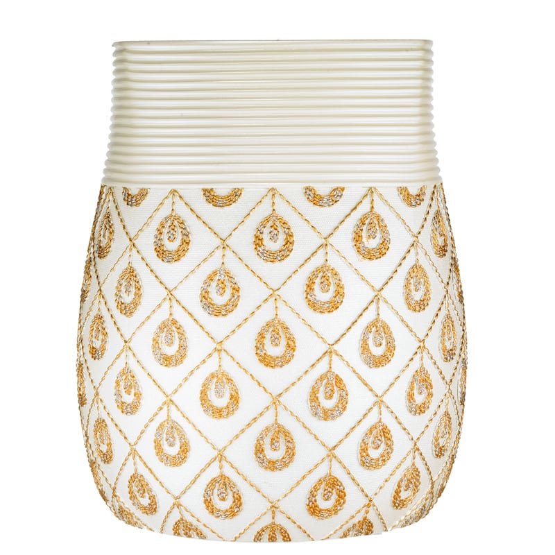 Seraphina 6 Piece Bath Accessory Set or Separates - Beige/Gold - Waste Basket