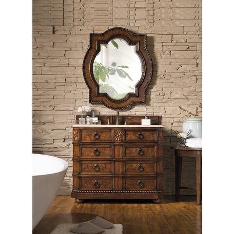 Regent 41-inch Galala Beige Marble Top Brown Single Vanity