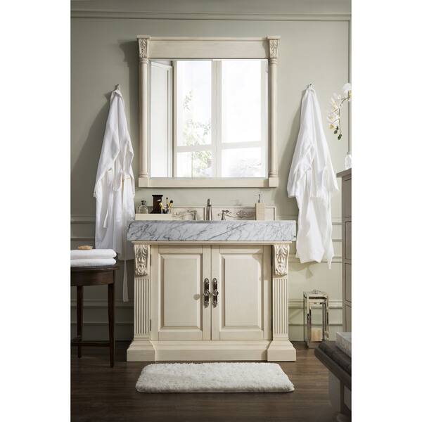 Newport 42inch Marble Top Vintage Vanilla Single Vanity Bed Bath