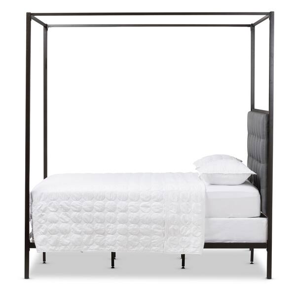 Shop Industrial Black Canopy Bed By Baxton Studio Size Queen