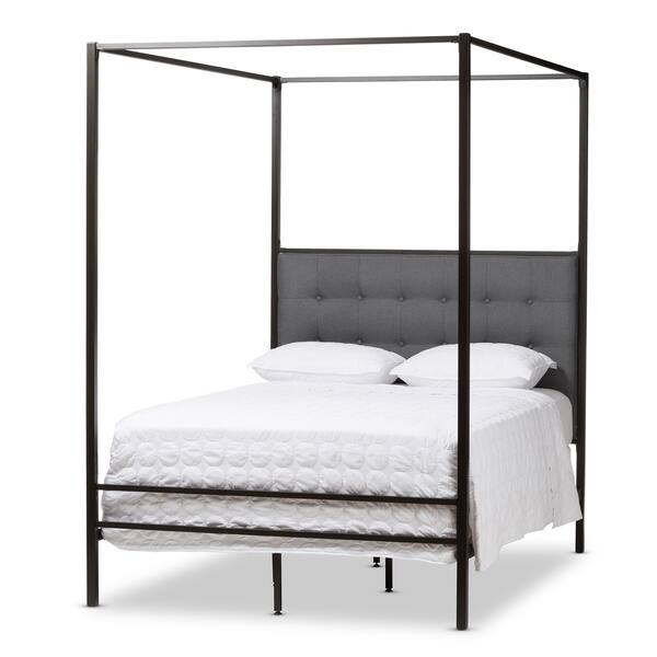 Shop Industrial Black Canopy Bed By Baxton Studio Size Queen