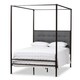 preview thumbnail 2 of 4, Industrial Black Canopy Bed by Baxton Studio Size - Queen