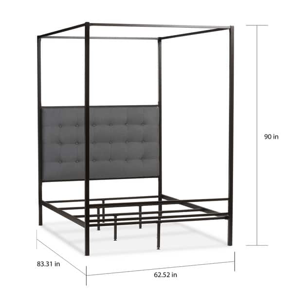 Shop Industrial Black Canopy Bed By Baxton Studio Size Queen