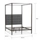 preview thumbnail 6 of 4, Industrial Black Canopy Bed by Baxton Studio Size - Queen