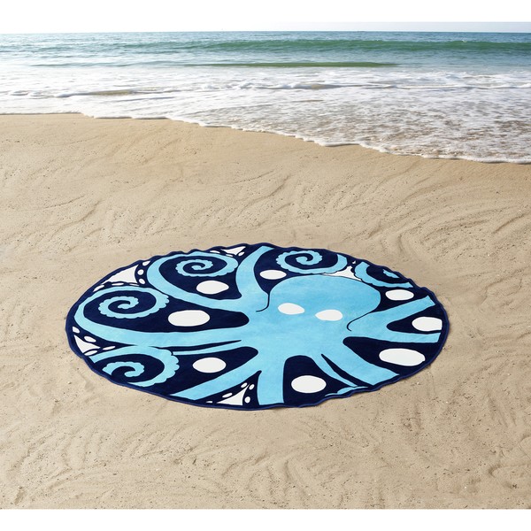 Seedling by Thomas Paul Octopus Round Beach Towel